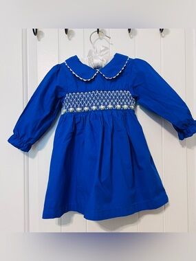 Lil Cactus Royal Blue Smocked Dress 3-6 Months